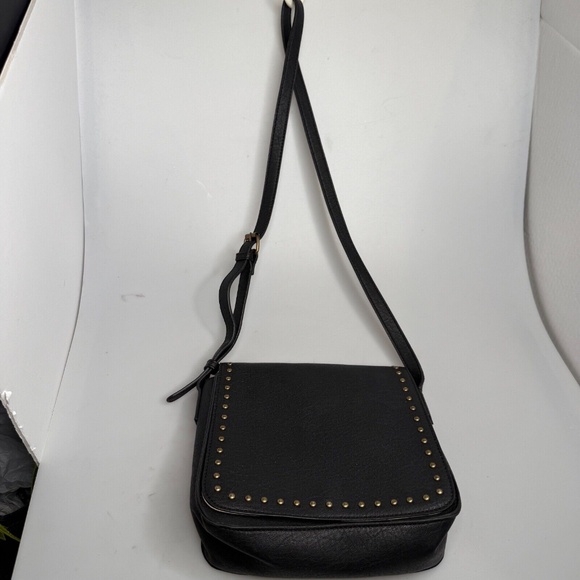 Hayden Harnett Crossbody Black Strap brass Hardware Shoulder Bag HH13764 - Picture 4 of 11